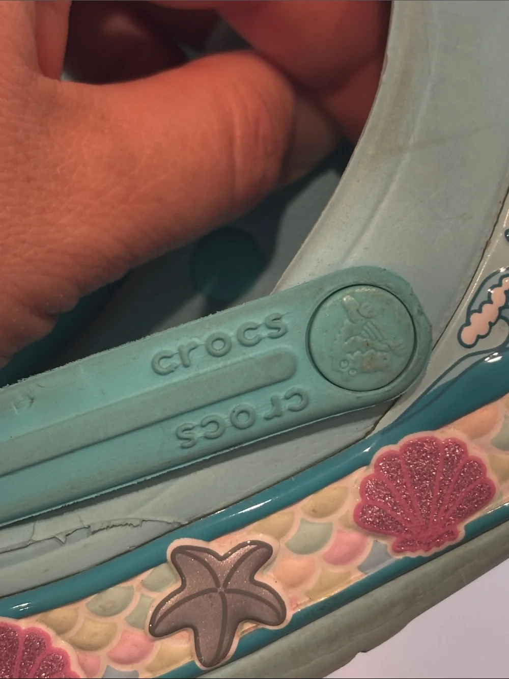 🩵 Crocs Kids Clogs – Youth Size 12, Mermaid and under the sea theme 🧜‍♀️